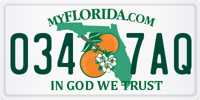 FL license plate 0347AQ