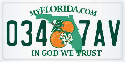 FL license plate 0347AV