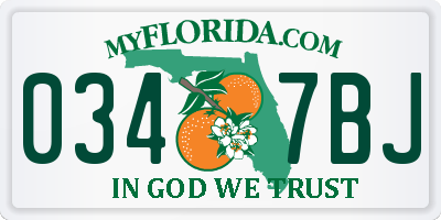 FL license plate 0347BJ
