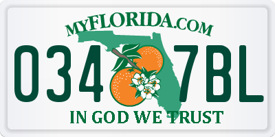 FL license plate 0347BL