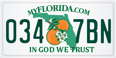 FL license plate 0347BN