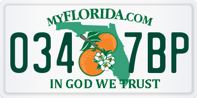 FL license plate 0347BP