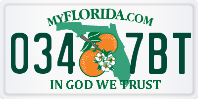 FL license plate 0347BT
