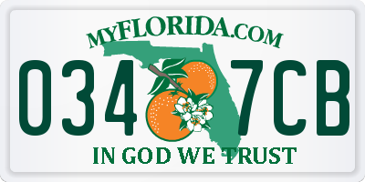 FL license plate 0347CB