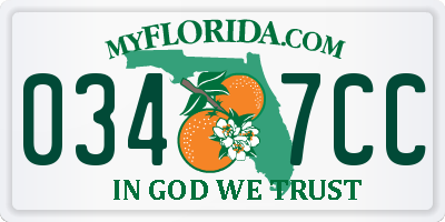 FL license plate 0347CC