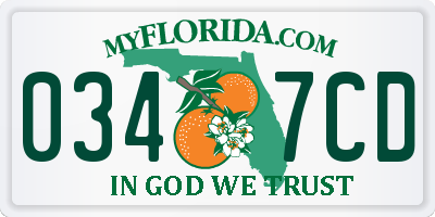 FL license plate 0347CD