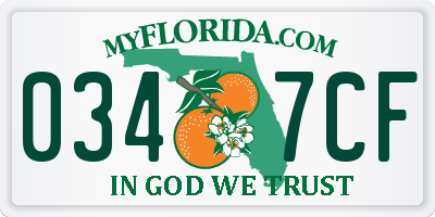 FL license plate 0347CF