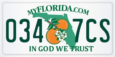 FL license plate 0347CS