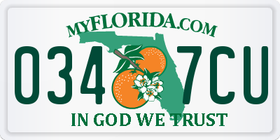 FL license plate 0347CU