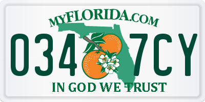 FL license plate 0347CY