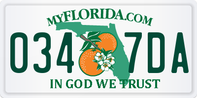 FL license plate 0347DA