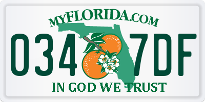 FL license plate 0347DF