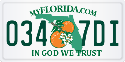 FL license plate 0347DI