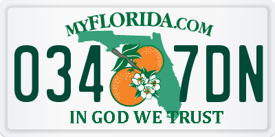 FL license plate 0347DN