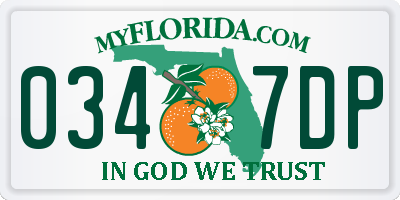 FL license plate 0347DP