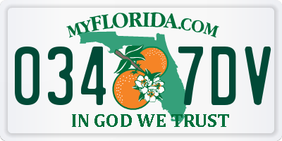 FL license plate 0347DV