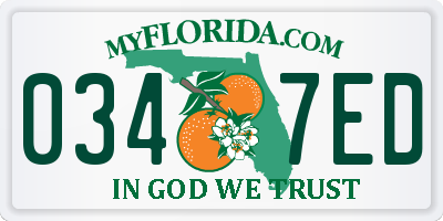 FL license plate 0347ED