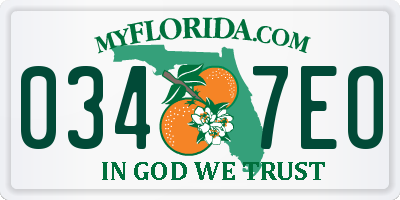 FL license plate 0347EO