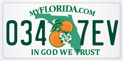 FL license plate 0347EV
