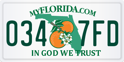 FL license plate 0347FD