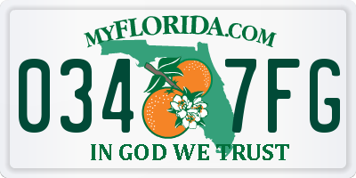 FL license plate 0347FG