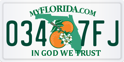 FL license plate 0347FJ