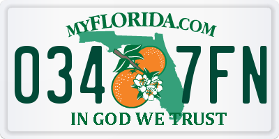 FL license plate 0347FN