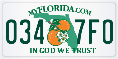 FL license plate 0347FO
