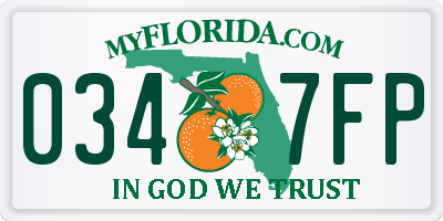 FL license plate 0347FP