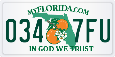 FL license plate 0347FU