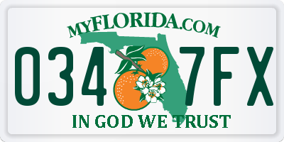 FL license plate 0347FX