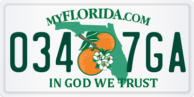 FL license plate 0347GA