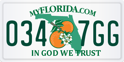 FL license plate 0347GG