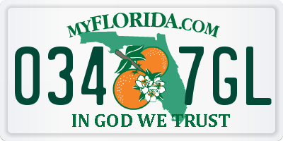 FL license plate 0347GL