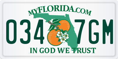 FL license plate 0347GM