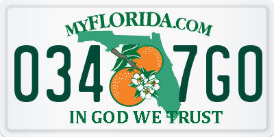 FL license plate 0347GO