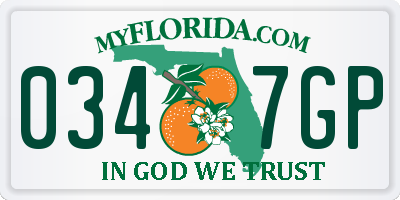 FL license plate 0347GP