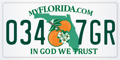 FL license plate 0347GR