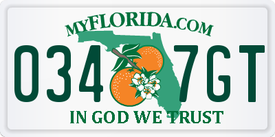 FL license plate 0347GT