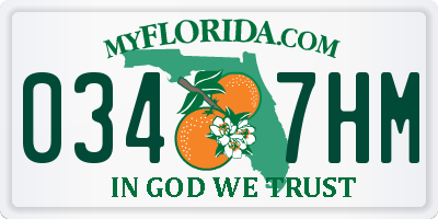 FL license plate 0347HM