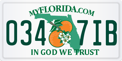 FL license plate 0347IB