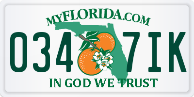 FL license plate 0347IK
