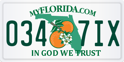 FL license plate 0347IX