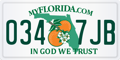 FL license plate 0347JB