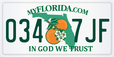 FL license plate 0347JF