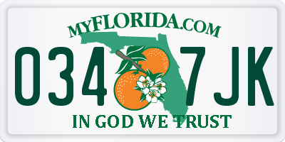 FL license plate 0347JK