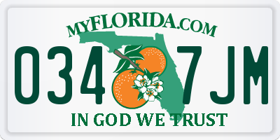 FL license plate 0347JM