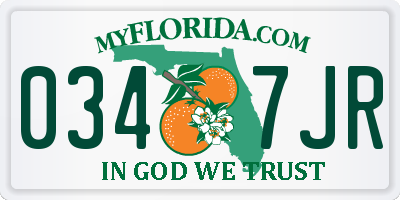 FL license plate 0347JR
