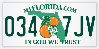 FL license plate 0347JV