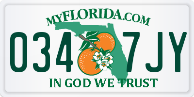 FL license plate 0347JY